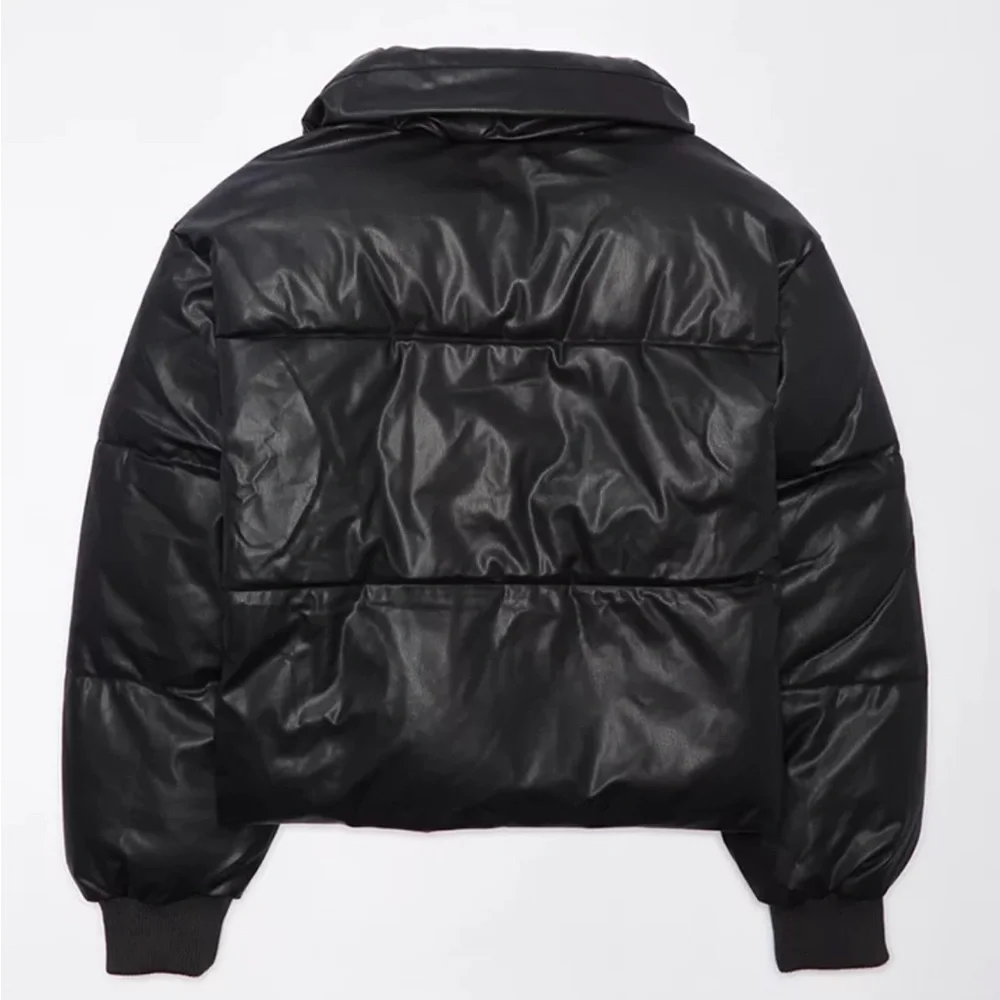 AE Vegan Leather Chill Puffer Jacket - Picture 3 of 9